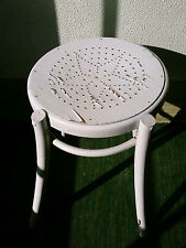 Alter weisser Hocker Dekotisch Schemel Holz Landhaus Country Deko shabby antik