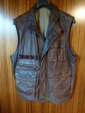 Lederweste Weste Biker Leder braun used-Optik Gr. 48