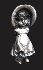 Zinnfigur versilbert Mädchen Gilde Handwerk Fonderie LO-PE Osimo 9cm 500g