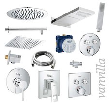 vanvilla Duschset Regendusche mit Duscharmatur Grohe Unterputz poliert