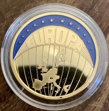 ECU-Münze I Polierte Platte I Ci/Ni vergoldet I Raub der Europa I 30mm