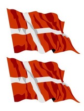 2 x Autoaufkleber Dänemark