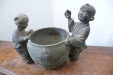Bronzefigur/Gefäß China 19.Jhd. Mädchen und Junge RAR