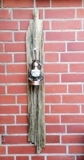 Treibholz Schwemmholz Wandbrett Wandlampe LED-Petroleum-Lampe Wanddeko Unikat