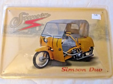 Blechschild 20x30 cm gewölbt +  Simson : Simson Duo  ." + Nr. 148
