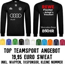 Sweat Sweatshirt Trainingssweat Trikotsatz Druck Flock Teamsport