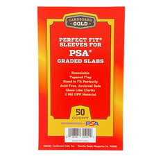 50x Perfect Fit Sleeves für PSA Graded Karten / Slab Cardboard Gold mit PSA Logo