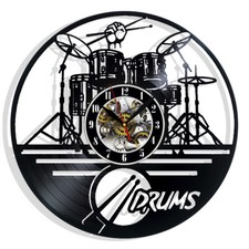 Schlagzeug Musik Vinyl Wanduhr Geschenk Geburtstag Urlaub Kunst Zuhause Zimme...