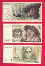 3 x 50 DM 1948, 1980 und 1989