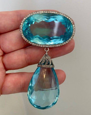 Art Deco Aquamarin Oval