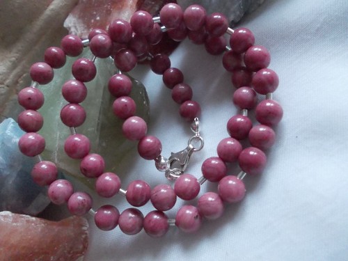 Rhodonit kette 6mm kugeln - kette,,