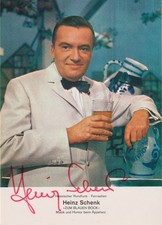 HEINZ SCHENK Original Autogramm signierte Postkarte Zum Blauen Bock 70er Jahre