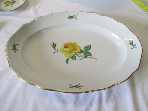 Meissen gelbe rose platte - meissen,