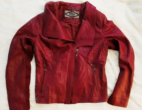 Rote damen lederjacke - damen, pella