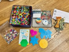 Bügelperlen Perlen Glitzersteine Set Webrahmen Kindergeburtstag Bastelset