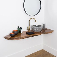 Holz Eck-Waschtischplatte ab