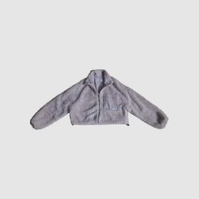 Bershka Jacke Damen Teddyjacke beige Teenager Kuscheljacke trendy Größe XS