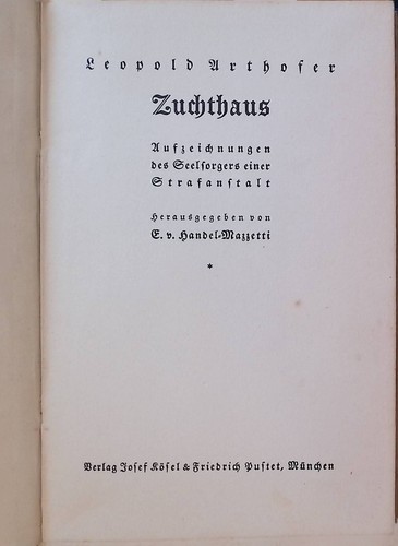 Zuchthaus aufzeichnungen des - aufzeichnungen,