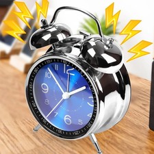 Wecker laut, Doppelglocken Retro-Wecker, 4 Zoll, Wecker analog, Metallzifferblat