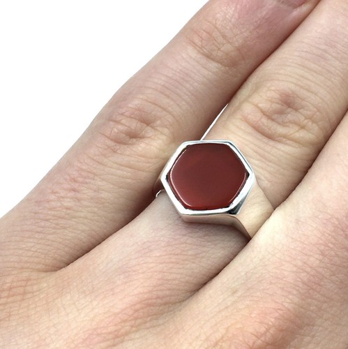 925 silber siegelring - silber, karneol