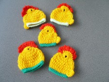 Eierwärmer 5 Osterhühner Handarbeit Häkeln Stricken