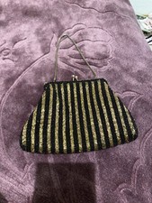  Vintage Gobelin Tasche mit besticken Perlen 50er 