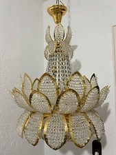 Jugendstil Vergoldete Perlen Kronleuchter, Lüster 9 Flammig
