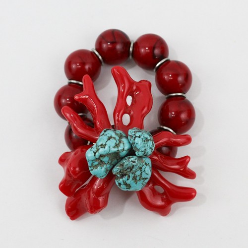 Vintage armband red turquoise - red,