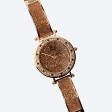 Le Magic Damenuhr Metall roségoldfarben Schmuckstein Quarzwerk  Ä750