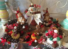 Deko Tablett Hasen Erdbeeren