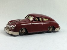Alt, Blech, 50/60er, GESCHA Auto-Lux 559-1, Porsche 356 mit Hund, 21cm, Friktion