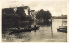 Ak Konstanz am Bodensee,  Bodensee, Inselhotel, zwei Boote, Angler - 4886358