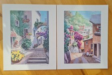 2 x  Aquarell Italien Sandro Guidi Kunstdruck Art print  NEU