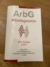 ARBEITSGESETZE (ArbG) | Beck-Texte im dtv - 105. Auflage 2024 / Zustand sehr gut