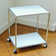 * USM Haller Lowboard Beistelltisch Nachttisch auf Rollen * Lichtgrau * 50x35 cm