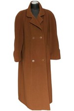 Petite Mademoiselle Damen Vintage Mantel 19 (38k) braun zweireihig mit Kaschmir