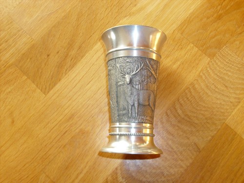 Zinnbecher jagdmotiv becher - zinnbecher,