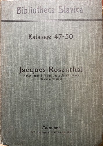 Jacques rosenthal bibliotheca - rosenthal,