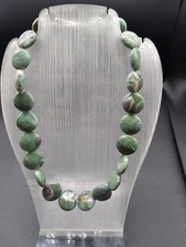 Rubin  in Fuchsit  8x18mm Scheibchen Kette,41cm,925er Verschluß.