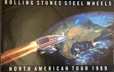 Rolling Stones 1989 Steel Wheels  Tour Poster Large 87cm x 57cm Wall A1 Size