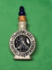 Vintage Salzglasierte Steingut Schnupftabakflasche Zwiefacher Schmalzlerfranzl