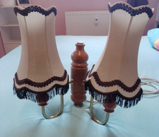 DDR Lampe Neu Wandlampe doppel mit Stecker und Schalter Vintage Fädchenschirme