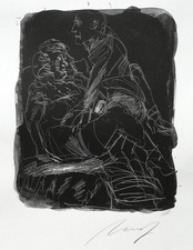 Alfred HRDLICKA " Liebesakt " Griffelkunst, Lithografie, handsigniert.