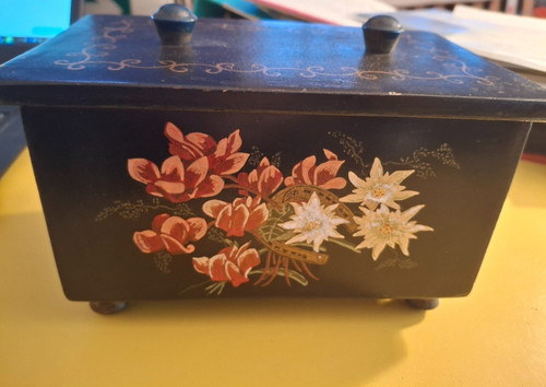 Schöne vintage holzschatulle - vintage,