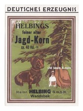 x5822 WANDSBEK - HAMBURG Heinr. Helbing JAGD-KORN Schnaps-Etikett label