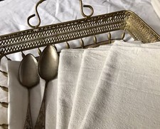 Antik 1 von 4 Handtuch Seidendamast Leinen Jugendstil unben. Aussteuer Mäander