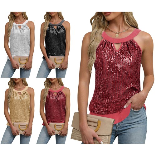 Damen glitzer pailletten - damen, tank