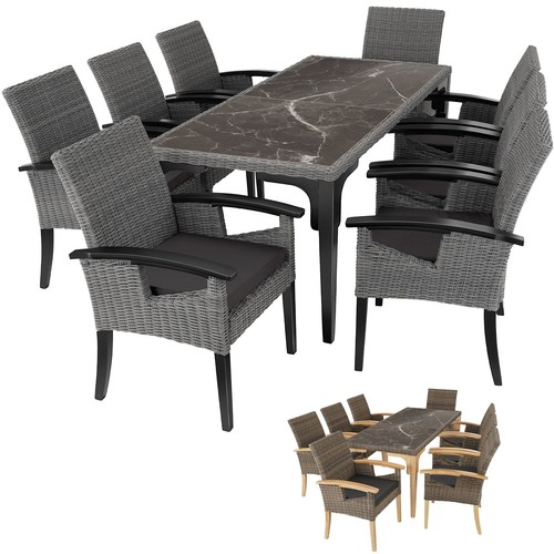 Alu rattan tisch 8 stühle - alu,