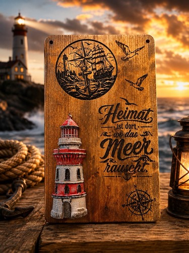 Maritimes deko holzbrett aus - deko-holzbrett,