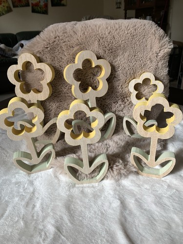 Holzblumen deko 4kleine - holzblumen,